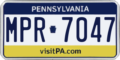 PA license plate MPR7047