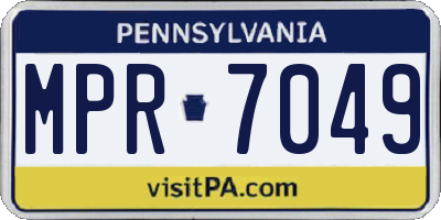 PA license plate MPR7049
