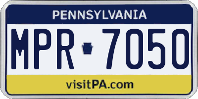 PA license plate MPR7050