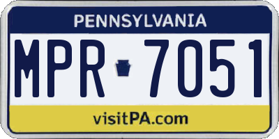 PA license plate MPR7051