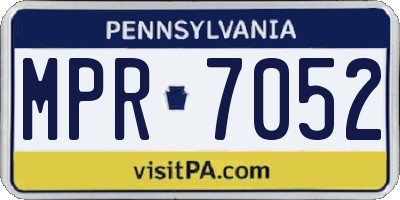 PA license plate MPR7052