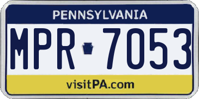 PA license plate MPR7053