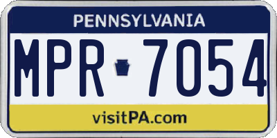 PA license plate MPR7054