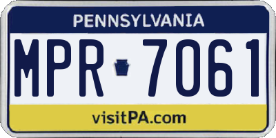 PA license plate MPR7061