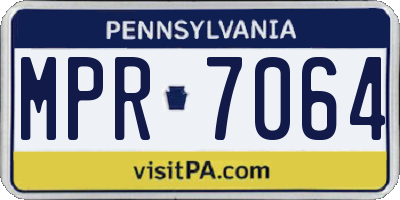 PA license plate MPR7064