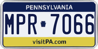 PA license plate MPR7066