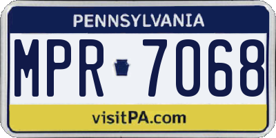 PA license plate MPR7068