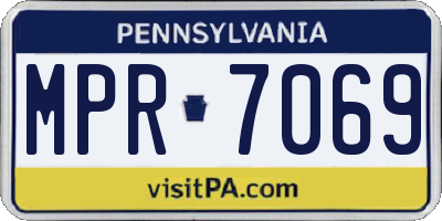 PA license plate MPR7069