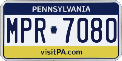PA license plate MPR7080