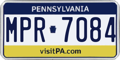 PA license plate MPR7084