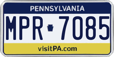 PA license plate MPR7085