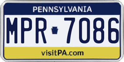 PA license plate MPR7086