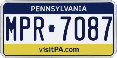 PA license plate MPR7087