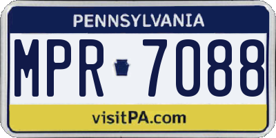 PA license plate MPR7088