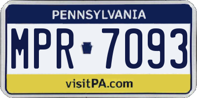PA license plate MPR7093