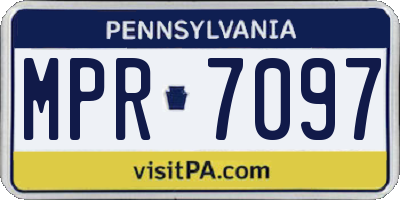 PA license plate MPR7097