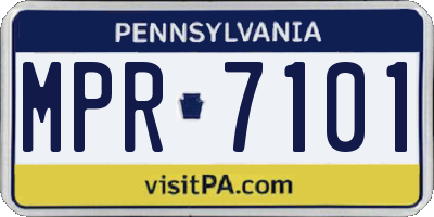 PA license plate MPR7101