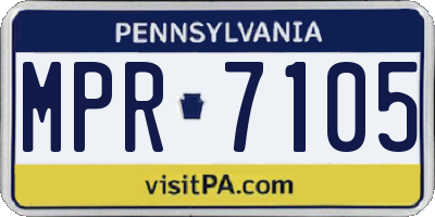 PA license plate MPR7105