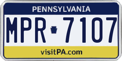 PA license plate MPR7107