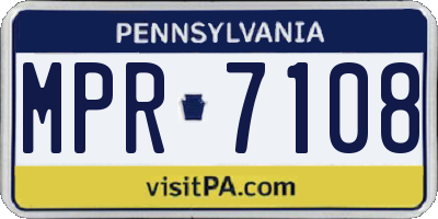 PA license plate MPR7108