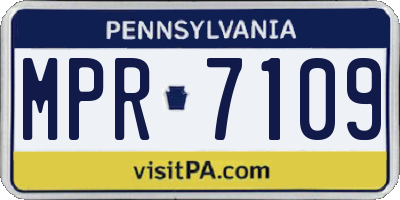 PA license plate MPR7109