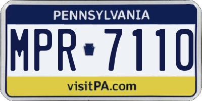 PA license plate MPR7110