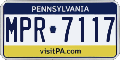 PA license plate MPR7117