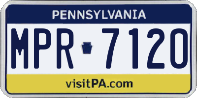 PA license plate MPR7120