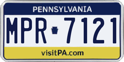 PA license plate MPR7121