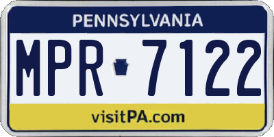 PA license plate MPR7122