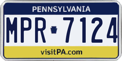PA license plate MPR7124
