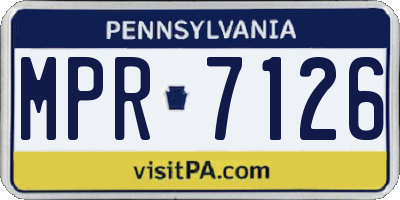 PA license plate MPR7126