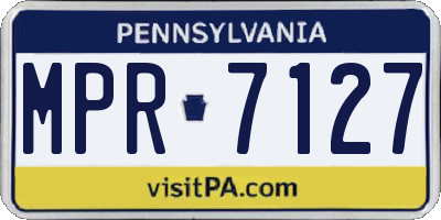 PA license plate MPR7127