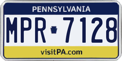 PA license plate MPR7128