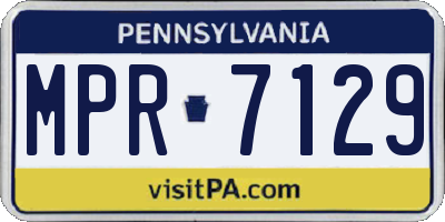 PA license plate MPR7129