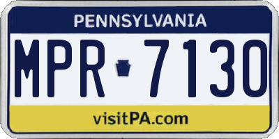 PA license plate MPR7130