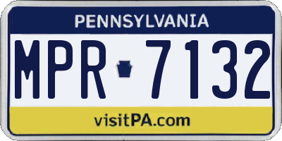 PA license plate MPR7132