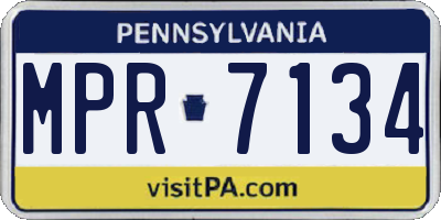 PA license plate MPR7134