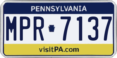 PA license plate MPR7137