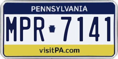 PA license plate MPR7141