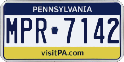 PA license plate MPR7142