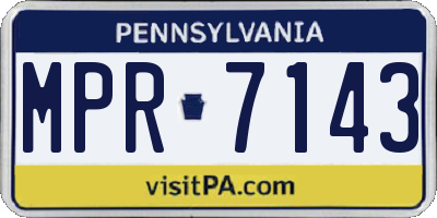 PA license plate MPR7143