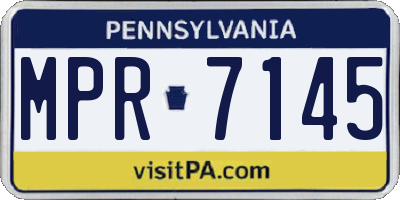 PA license plate MPR7145