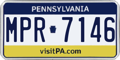 PA license plate MPR7146