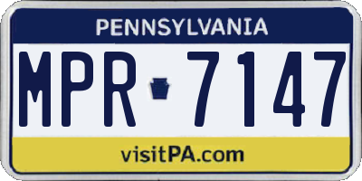 PA license plate MPR7147