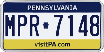 PA license plate MPR7148