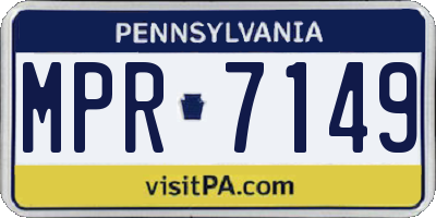 PA license plate MPR7149