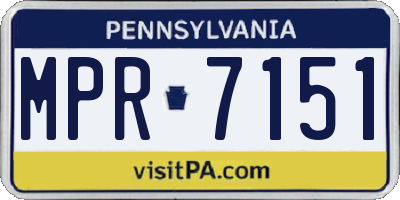 PA license plate MPR7151
