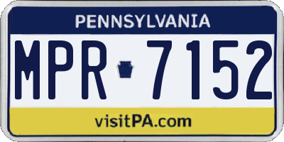 PA license plate MPR7152