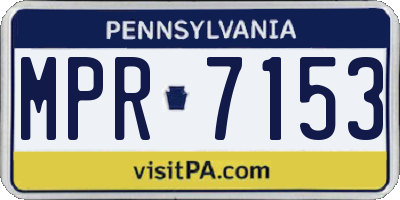 PA license plate MPR7153